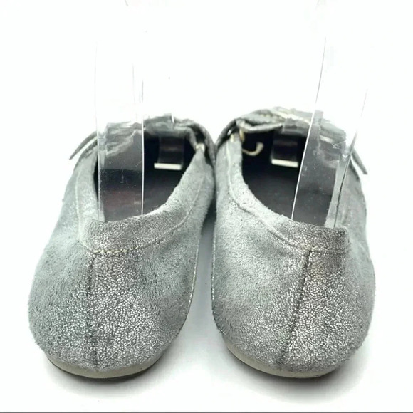 Soda womens flats 7 crackled Silver buckle loafers - Picture 5 of 13